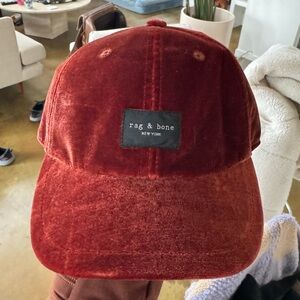 Rag and Bone hat BRAND NEW NEVER WORN RED/ maroon velvet